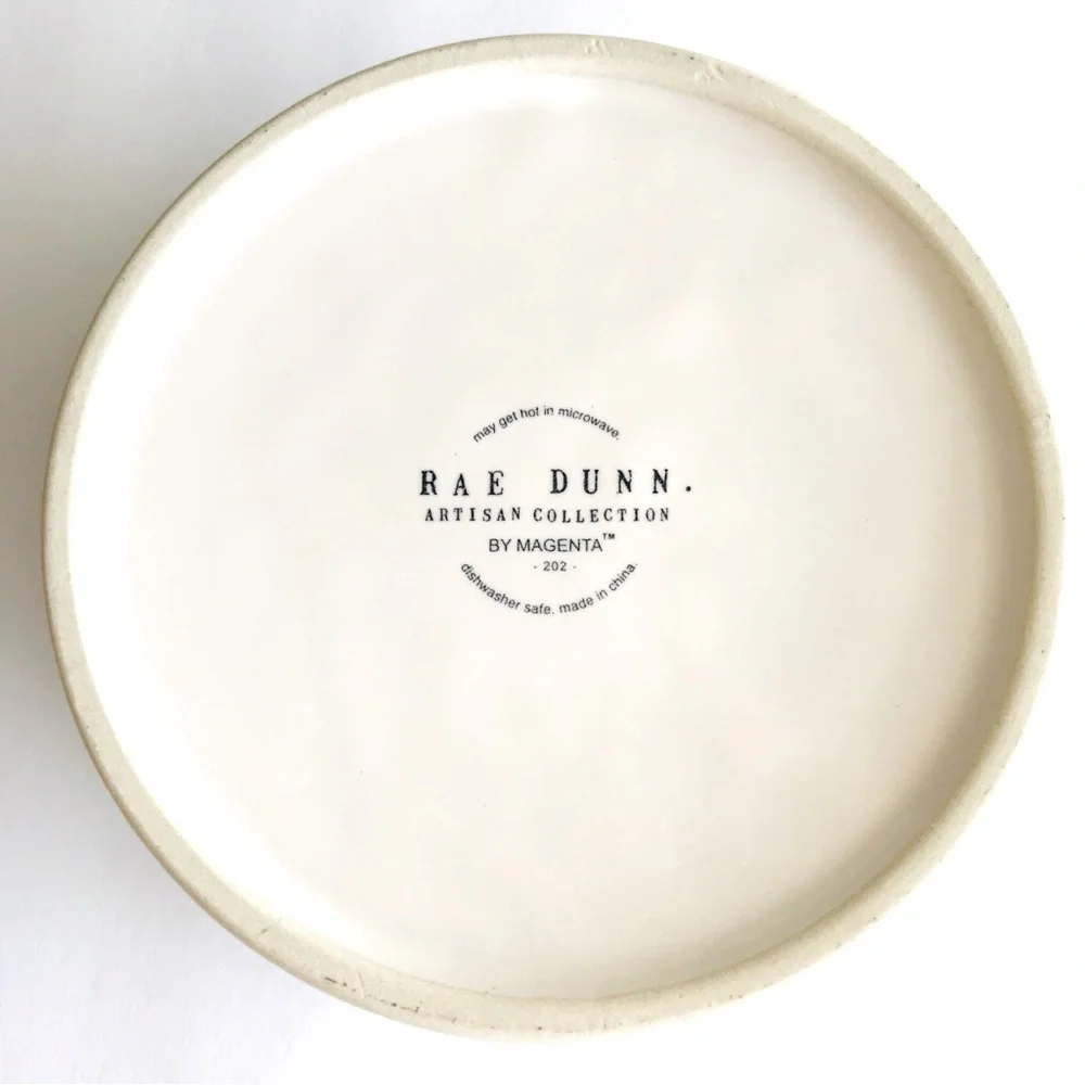 RAE DUNN More Please White Ceramic Pet Bowl 6”